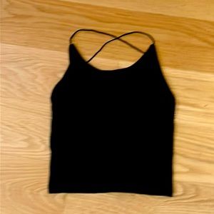 Good quality open back black top